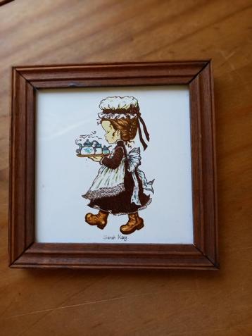 Sarah Kay Schilderijtje en Button (Hollie Hobby) beschikbaar voor biedingen