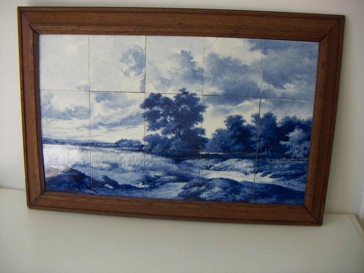 Delfts Blauw keramiek tegeltableau jr.1896. Naar R. Haanen., Antiek en Kunst, Antiek | Keramiek en Aardewerk, Ophalen