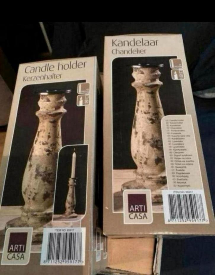 2 Kandelaars Arti Casa en/of Schaal Countryfields .CADEAUTIP, Huis en Inrichting, Woonaccessoires | Kandelaars en Kaarsen, Nieuw