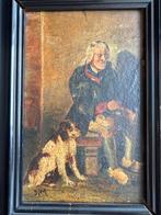 Schilderij oude man met hond, Ophalen