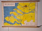 Fraaie oude schoolkaart "Het Deltaplan", Antiek en Kunst, Antiek | Schoolplaten, Ophalen of Verzenden, Aardrijkskunde