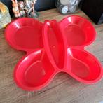 Vlinder Snack Schaal - Rood Plastic, Kunststof, Gebruikt, Schaal, Ophalen of Verzenden