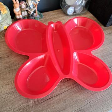 Vlinder Snack Schaal - Rood Plastic beschikbaar voor biedingen