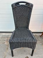 6 Zwarte rieten stoelen, Ophalen, Gebruikt, Zwart, Riet of Rotan