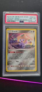 Pokemon TCG - Jirachi Team up Pre release promo psa 8, Ophalen of Verzenden, Zo goed als nieuw, Losse kaart