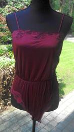 2x Body met kant, playsuit, mt 38-40 Satin bordeaux en zwart, Livera, Verzenden, Rood, Body of Korset