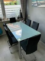 Eettafel + 6 stoelen, Ophalen of Verzenden, Zo goed als nieuw, 4 tot 6 stoelen