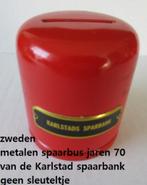 nieuw staat, Zweedse spaarbus, KARLSTADS SPARBANK, Verzamelen, Ophalen of Verzenden, Zo goed als nieuw, Metaal of Blik, Overige thema's
