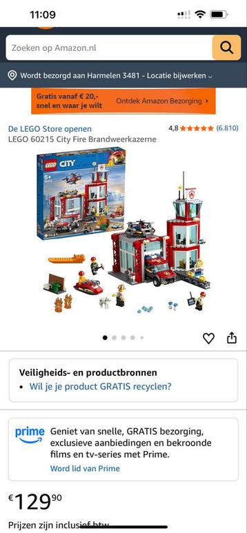 LEGO City 60215 Brandweerkazerne beschikbaar voor biedingen