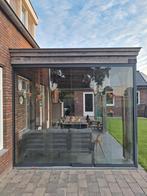 Glazen schuifwand, 4-rail antraciet, 3045x2600mm, Tuin en Terras, Overkappingen, Ophalen