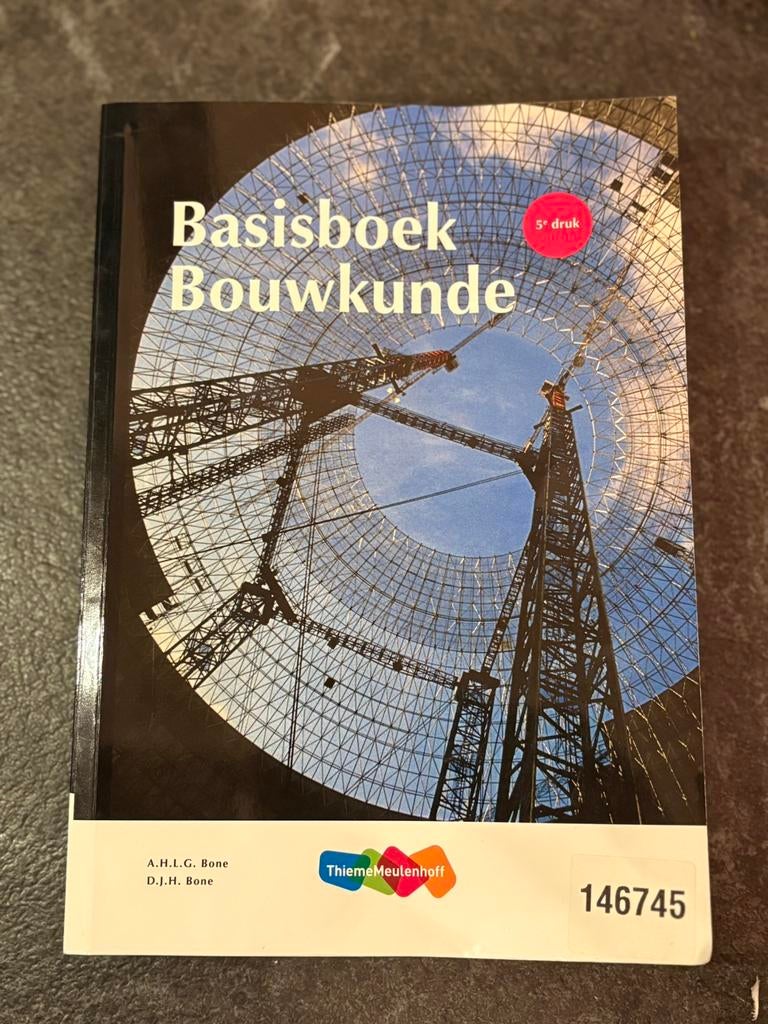 A.H.L.G. Bone - Basisboek Bouwkunde, 5e druk, Boeken, Studieboeken en Cursussen, Ophalen of Verzenden, Zo goed als nieuw, A.H.L.G. Bone