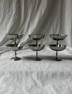 Vintage Franse RVS tulpvormige inox dessert- of ijscoupes, Huis en Inrichting, Ophalen, Overige materialen, Gebruikt, Overige typen