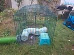 Omlet konijnenren met tunnel, Dieren en Toebehoren, 110 cm of meer, Zo goed als nieuw, Ren, Ophalen