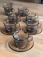Vintage 1970 Arcoroc France rookglas servies, Huis en Inrichting, Keuken | Servies, Glas of Glazen, Ophalen of Verzenden, Overige stijlen