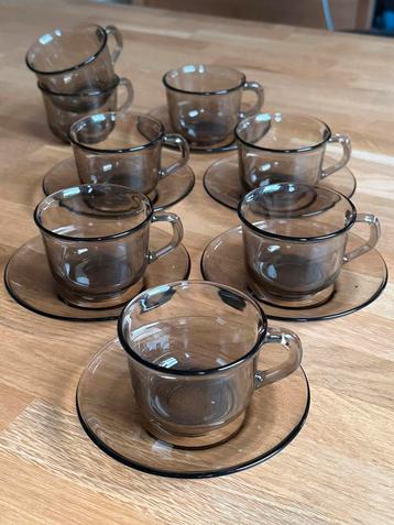 Vintage 1970 Arcoroc France rookglas servies  beschikbaar voor biedingen