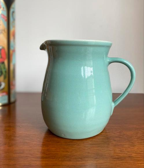 Vintage PZH Plateel Gouda kan/waterkan/vaas turquoise oor, Antiek en Kunst, Antiek | Servies los, Ophalen of Verzenden