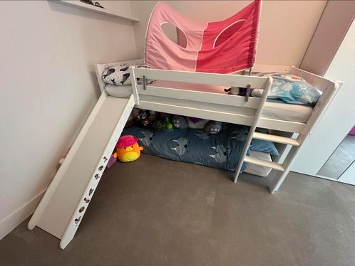 Kinderbed hoogslaper met glijbaan 90 * 200, Kinderen en Baby's, Kinderkamer | Stapelbedden en Hoogslapers, Gebruikt, Hoogslaper