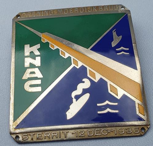 KNAC Grille Badge - "Opening Moerdijbrug 1939", Verzamelen, Automerken, Motoren en Formule 1, Zo goed als nieuw, Auto's, Ophalen of Verzenden