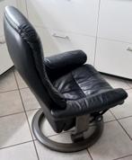 Stressless leren feauteuil met voetenbank, Huis en Inrichting, Fauteuils, Ophalen, Gebruikt