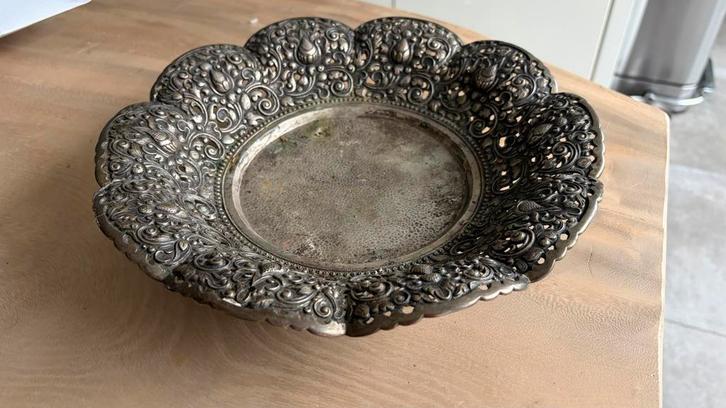 Zilveren Giocchia / Djokja schaal, Antiek en Kunst, Antiek | Schalen, Ophalen of Verzenden
