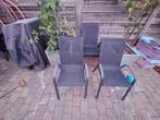 4 aluminium tuinstoelen stapelbaar, Tuin en Terras, Tuinstoelen, Ophalen, Gebruikt, Aluminium, Stapelbaar