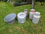 Melkkan melktuiten, inwekketel, zinken teil, Antiek en Kunst, Ophalen
