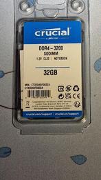 Computer geheugen Crucial 32GB 3200MHZ DDR4 SODIMM (1x32GB), Ophalen, 32 GB, DDR4, Nieuw