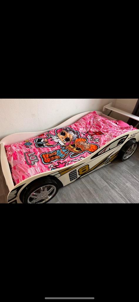 Autobed, Kinderen en Baby's, Kinderkamer | Bedden, Gebruikt, 180 cm of meer, 85 tot 100 cm, Matras, Ophalen
