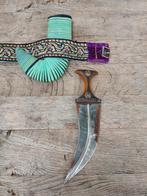 Antieke jambiya oosterse dolk/mes/met riem yemen I.z.g.s., Antiek en Kunst, Ophalen of Verzenden