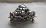 Zilveren grote Zeeuwse knop broche nr.1721, Verzenden, Zilver, Broche