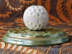 Oude Engelse golfbal pennenhouder van porselein en emaille., Ophalen of Verzenden