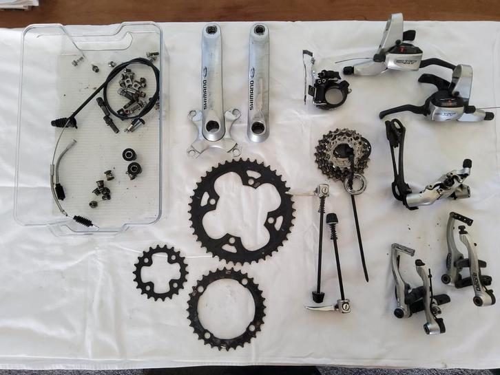 Shimano 3x9 set combi xt, lx en deore, Fietsen en Brommers, Fietsonderdelen, Gebruikt, Mountainbike, Derailleur of Ketting, Ophalen of Verzenden