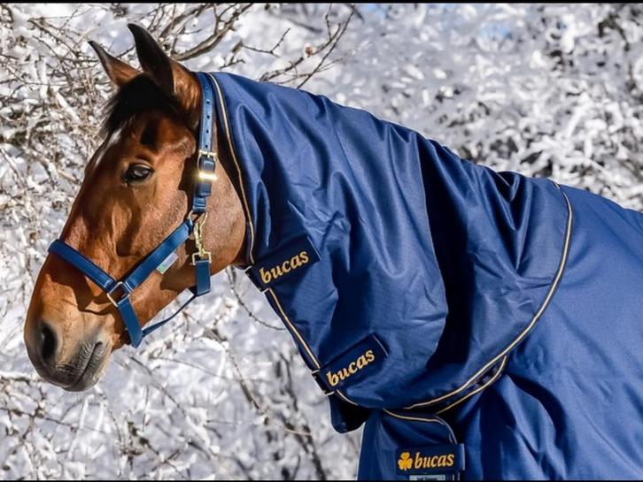 NIEUWE Bucas Irish Turnout 300g waterdichte hals navy XS, Dieren en Toebehoren, Paarden en Pony's | Dekens en Dekjes, Nieuw, Deken