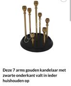 Gouden 7-arms kandelaar, Ophalen of Verzenden, Zo goed als nieuw, Overige materialen