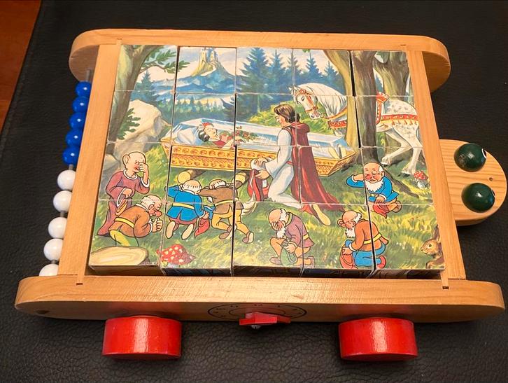Sneeuwwitje Blokkenpuzzel / Blokkenkar Vintage Speelgoed, Antiek en Kunst, Antiek | Speelgoed, Ophalen of Verzenden