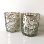 Rivièra Maison waxinelichtjes glas zilver, Minder dan 25 cm, Ophalen of Verzenden, Zo goed als nieuw, Zilver