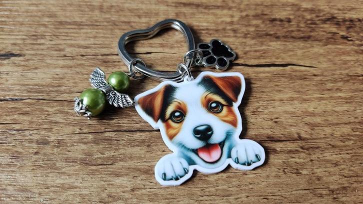 Tashanger sleutelhanger Jack russel met guardian angel, Dieren en Toebehoren, Honden-accessoires, Nieuw, Verzenden