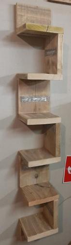 Wandrek hangkast hoekkast wandplank gerecycled hout, Ophalen, Zo goed als nieuw