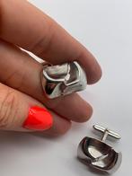 X501 Prachtige zilveren manchetknopen Fins ontwerp, Ophalen of Verzenden, Zilver, Manchetknopen