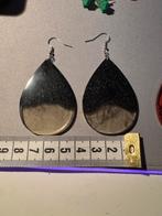 Oorbellen zwart met glitter, Ophalen of Verzenden, Zo goed als nieuw, Zwart, Overige materialen