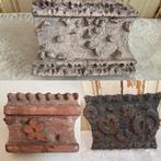 3x Brocante houten batikstempels - India / verkeersstempels, Antiek en Kunst, Ophalen of Verzenden