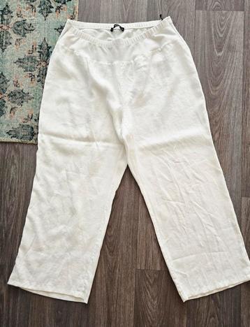 54 56 NIEUW Linnen broek wit beschikbaar voor biedingen