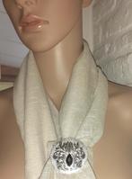 broche of sjaalclip vintage barok zilver met zwarte steen, Overige materialen, 4 tot 7 cm, Verzenden, Nieuw