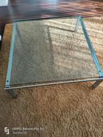Design glazen tafel, Ophalen, Gebruikt, 100 tot 150 cm, Vierkant