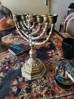 Antieke Joodse Kandelaar Menora, Antiek en Kunst, Antiek | Kandelaars, Ophalen of Verzenden, Koper of Brons