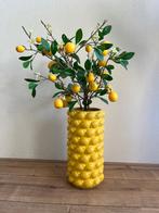 Citroen vaas met takken, Huis en Inrichting, Woonaccessoires | Vazen, Ophalen, Overige kleuren, Minder dan 50 cm, Glas