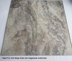 Pvc click Beige Slate met integrrede ondervloer €16,95m2, 75 m² of meer, Beige, Nieuw, Laminaat