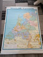 Kaart van Nederland - 12 Provincies, Antiek en Kunst, Antiek | Schoolplaten, Ophalen of Verzenden, Aardrijkskunde