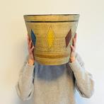 XXXL vintage BLOEMPOT West Germany Spara Sgraffito retro MCM, Tuin en Terras, Bloempotten, 25 tot 40 cm, Gebruikt, Rond, Binnen