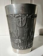 1 tinnen drinkbeker + 2 kleinere tinnen bekers uit München, Antiek en Kunst, Antiek | Tin, Ophalen of Verzenden